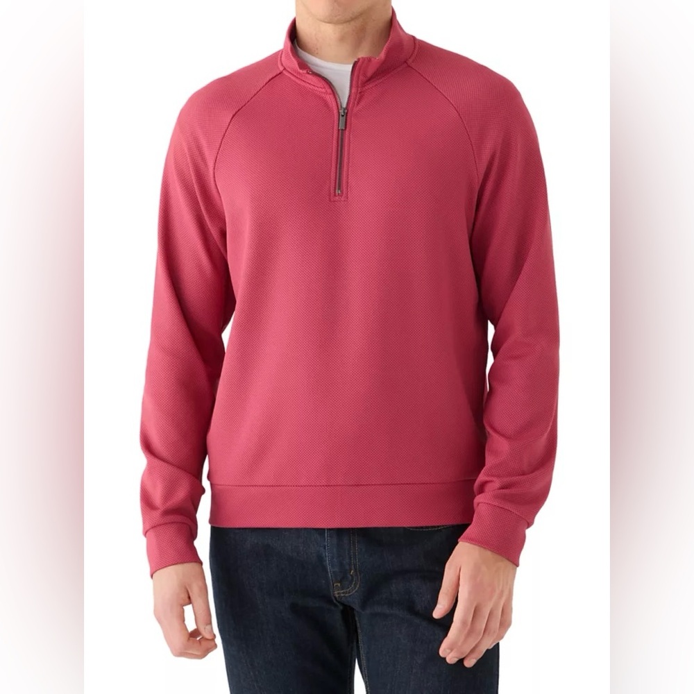 Truth Men's Half-Zip Long Sleeve Pullover Sweater in Rose, Large. NWT